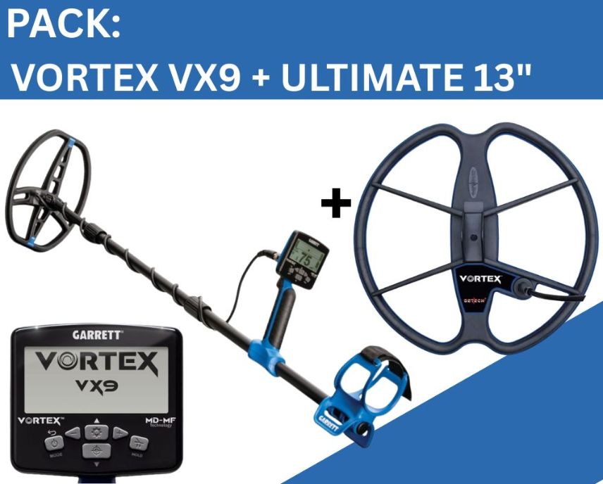 Pack Garrett Vortex VX9 + Detech Ultimate 13"